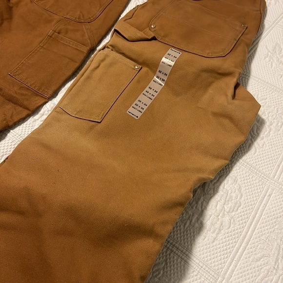 Carhartt Men's Quilt Lined Zip To Thigh Bib Overall, plus Jeans, both 32 X 34 - Picture 5 of 12